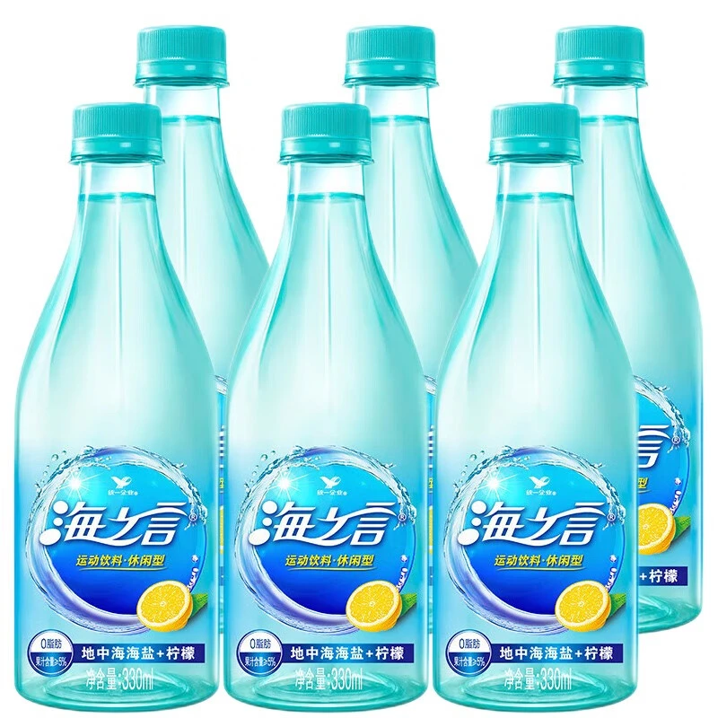 统一海之言330ml*6/12小瓶装柠檬果味饮料整箱装运动解渴汽水批发