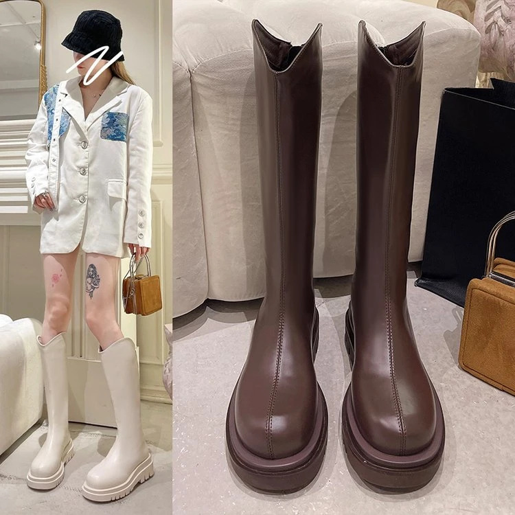 【华东仓】秋冬新款韩版中筒靴子低跟骑士靴女靴子9589