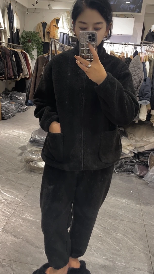 晶姐推荐熊毛绒女款家居服加厚休闲