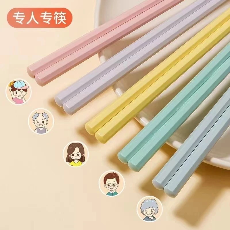 网红马卡龙筷子少女心一人一筷日式合金筷子家用防霉耐高温小清新