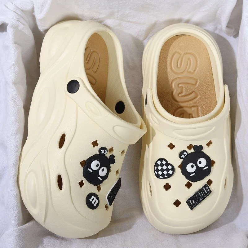 网红帕恰狗洞洞鞋5cm厚底增高防滑防臭踩屎感夏季外穿包头凉拖女