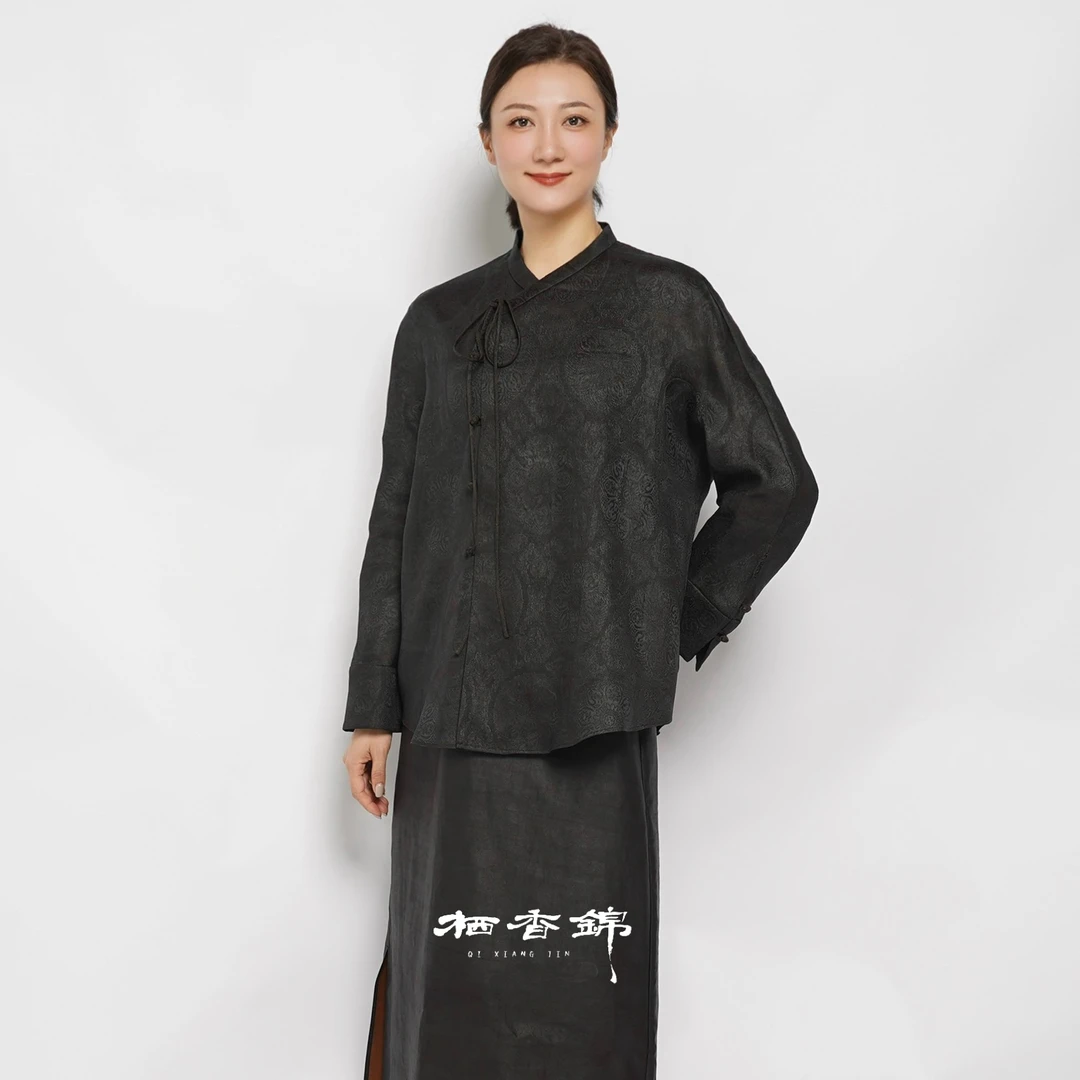 【栖香锦】“八瓣莲花宝相”  六经绞罗  设计师款  新中式 国风 上衣