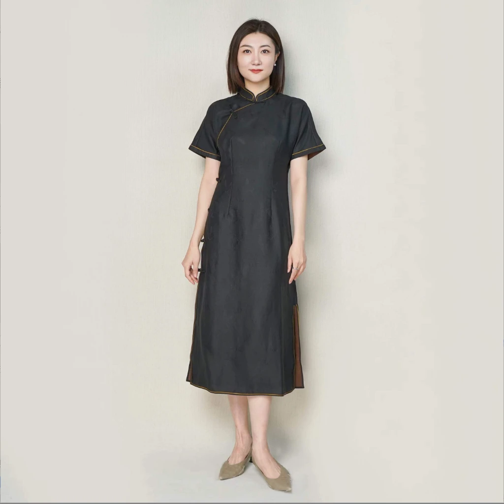 【栖香锦】“绝顶人来少，高松鹤不群” 设计师款 新中式 连衣裙