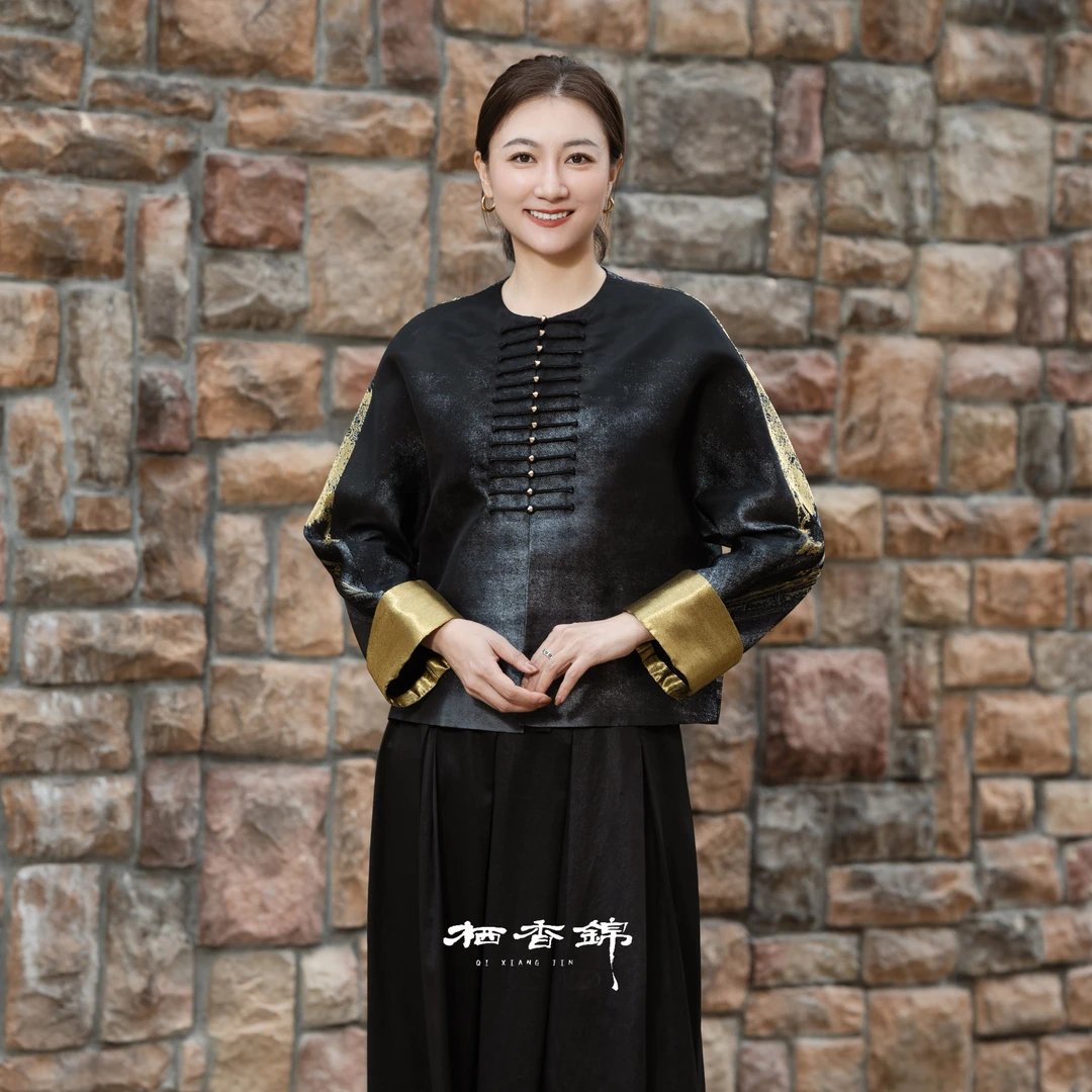 【栖香锦】上久楷 汉宫秋月  设计师款 国风 苗钉 上衣