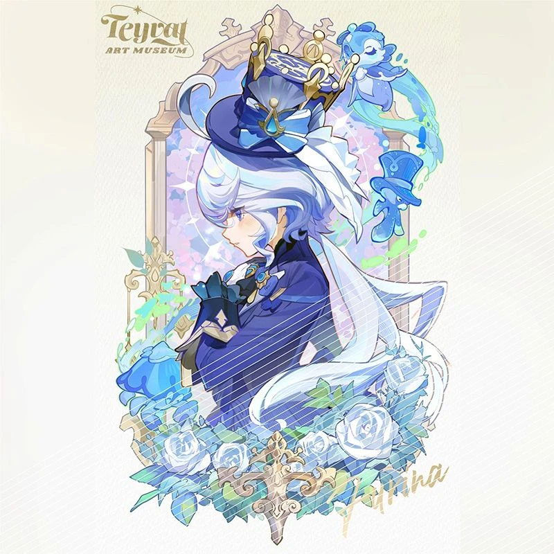 新款芙芙原神角色立牌水神芙宁娜立牌亚克力桌面精致摆件闺蜜送礼