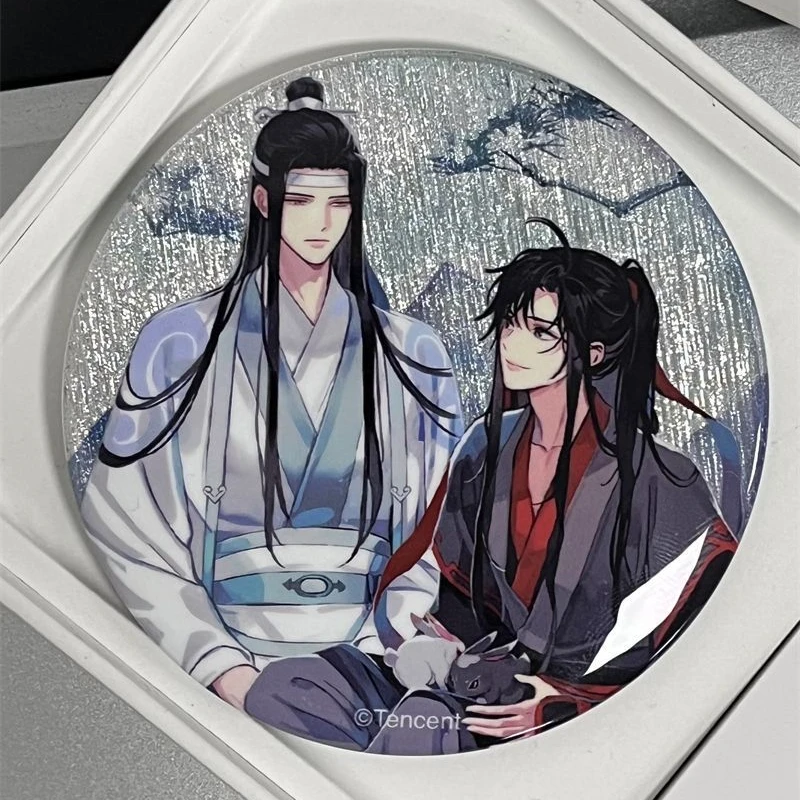 魔道祖师苍雪林宿吧唧蓝忘机周边魏无羡马口铁闪耀徽章银葱双闪