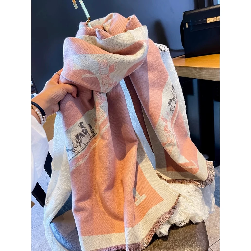 culv【官方正品】经典加厚围巾女秋冬韩版时尚百搭保暖披肩围脖双面