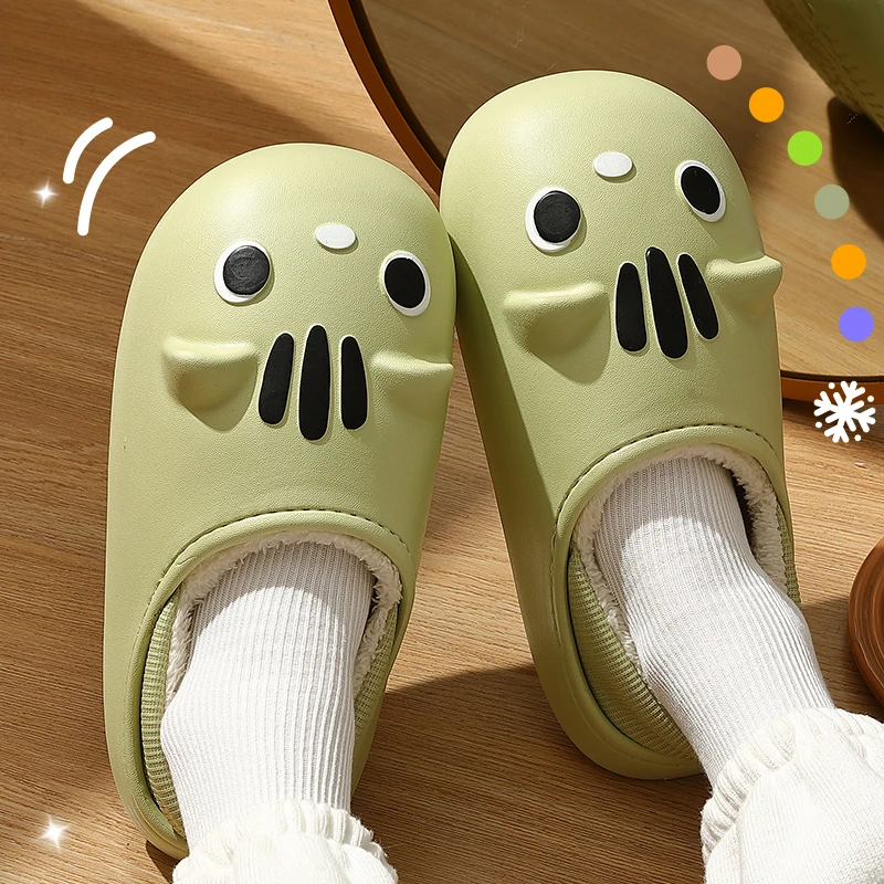 猫咪棉拖鞋女款防水秋冬季2023新款爆款厚底防滑包跟月子毛绒棉鞋