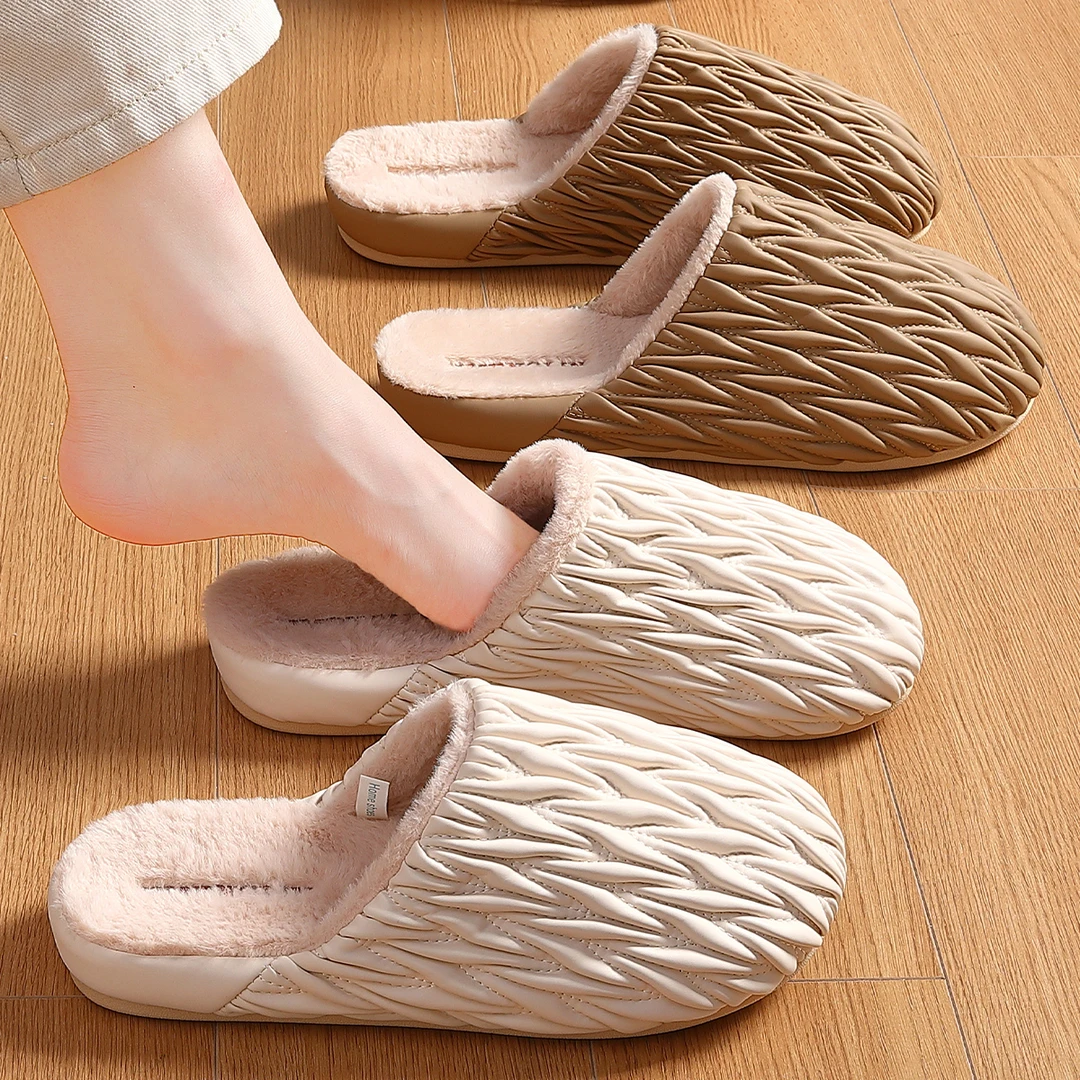 猫力简约防水棉拖鞋女士秋冬季2025新款室内居家地板静音棉拖男款