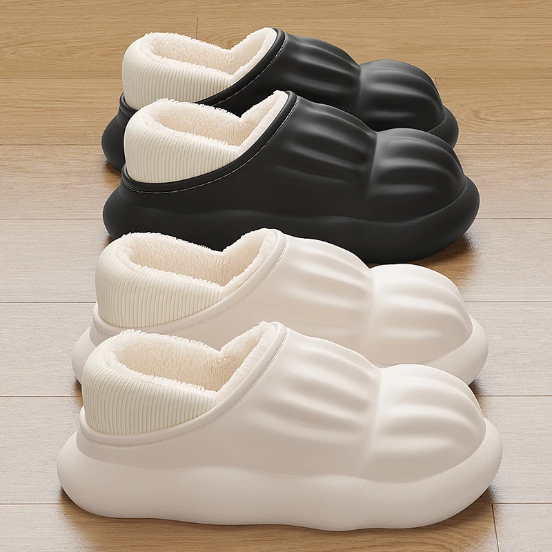云朵踩屎感女士棉拖鞋冬季可两穿防水厚底防滑保暖加绒加厚棉鞋男