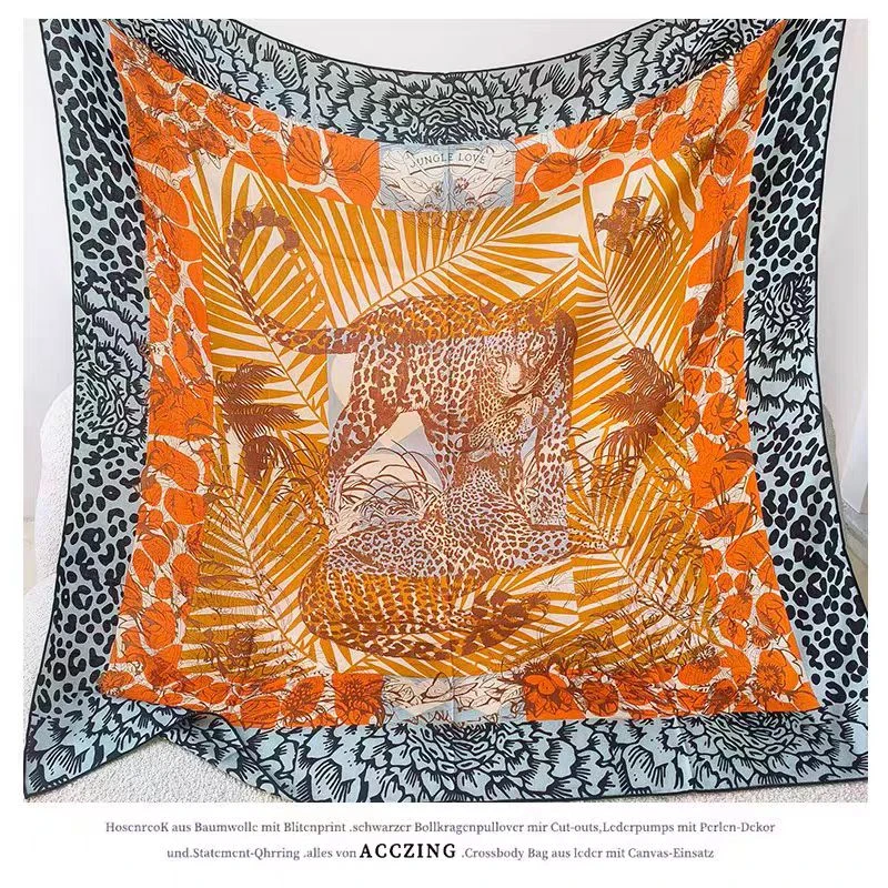 【E190】宫丽135x135cm丝毛双面印花秋冬保暖丝巾时尚百搭