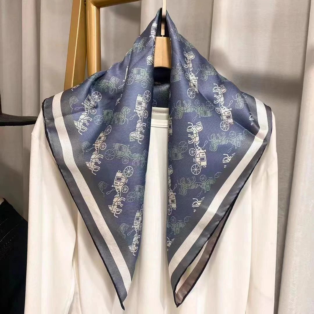 【EX040】宫丽65x65cm丝毛印花传统丝巾春夏季时尚百搭