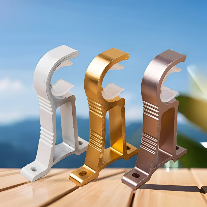 工厂直发铝合金窗帘支架罗马杆底座窗帘托架顶装侧装配件窗帘支架