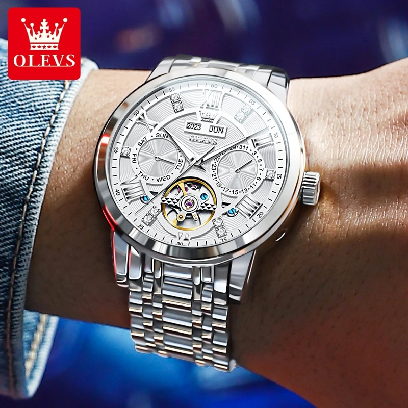 瑞士认证欧利时男士手表男款陀飞轮机械表全自动商务风正品牌腕表