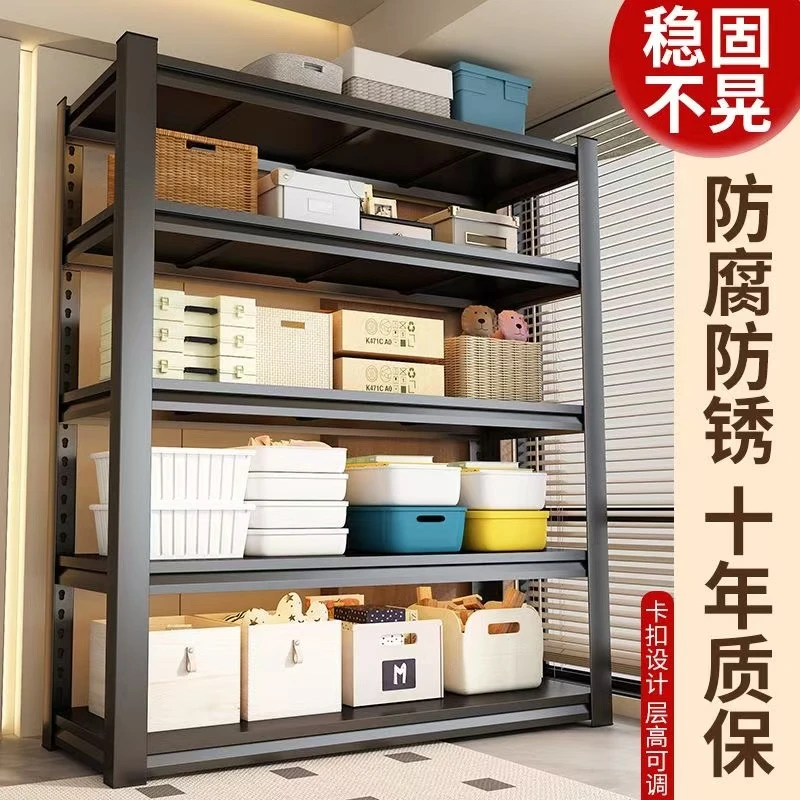 加厚货架家用置物架多层落地收纳架仓库阳台储物架超市厨房铁艺架