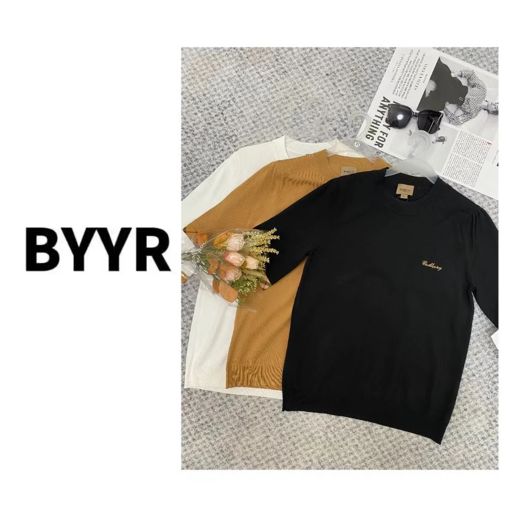 BYYR高定系列简约中袖撞色打底衫（101180）