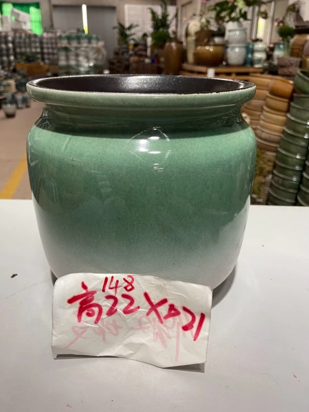 148紫砂粗陶花盆口21高22左右有孔
