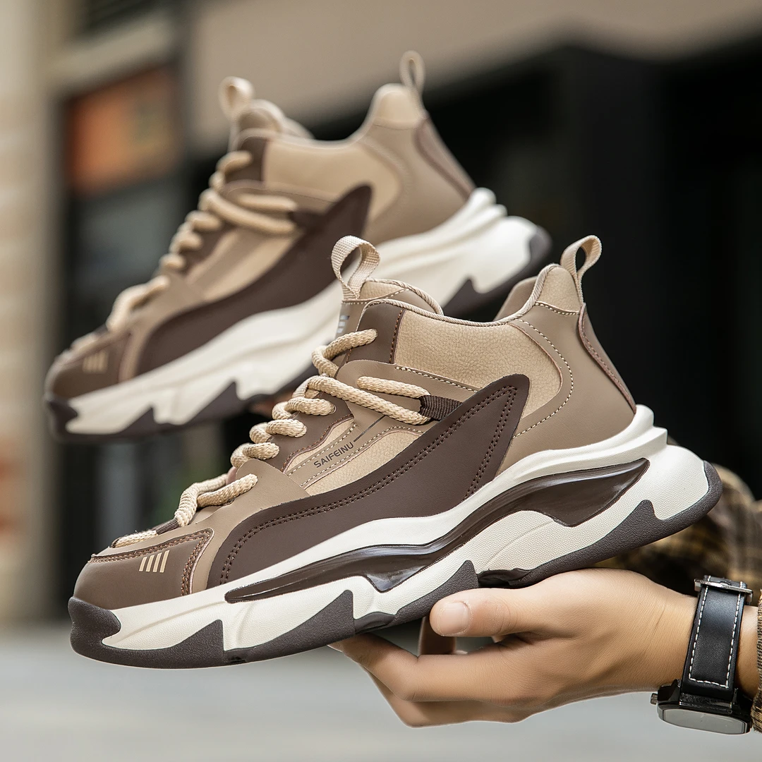 SAIFEINU/赛菲奴2024秋冬新款时尚厚底中帮老爹鞋增高加绒F7973