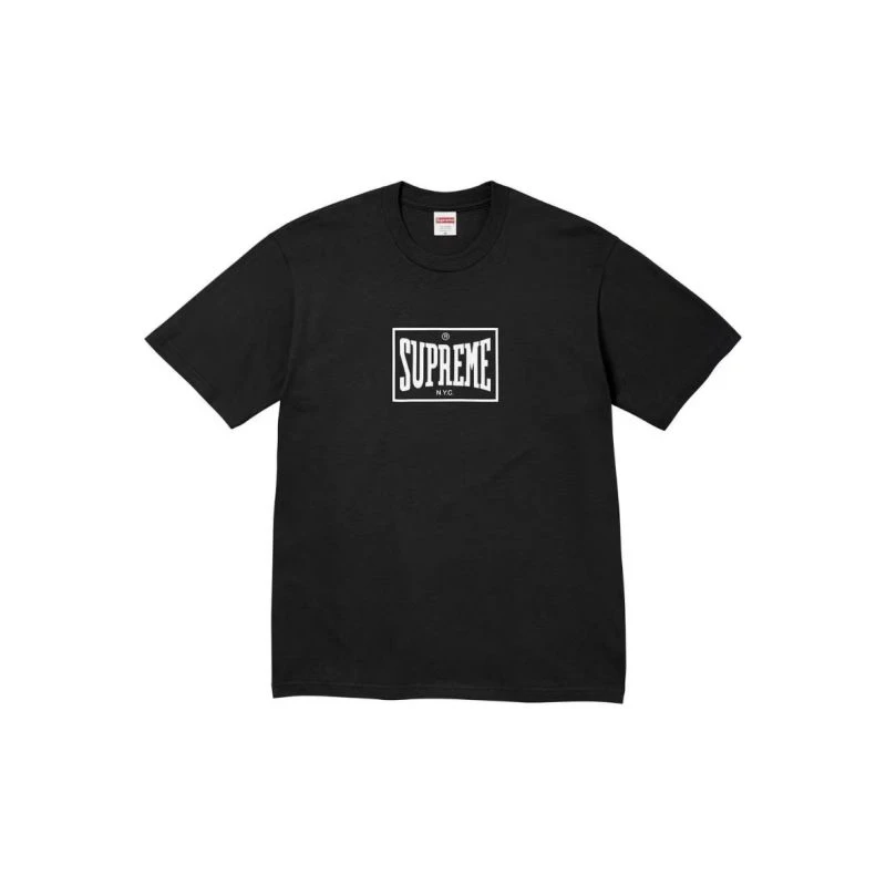 Supreme 秋冬系列纯色方格字母Logo印花圆领套头短袖T恤 男女同款