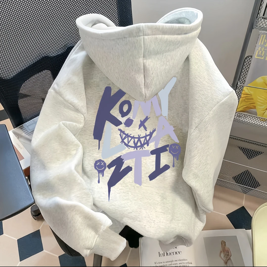 美式重磅纯棉卫衣长袖男士男款连帽秋冬宽松潮牌印花休闲学生外套