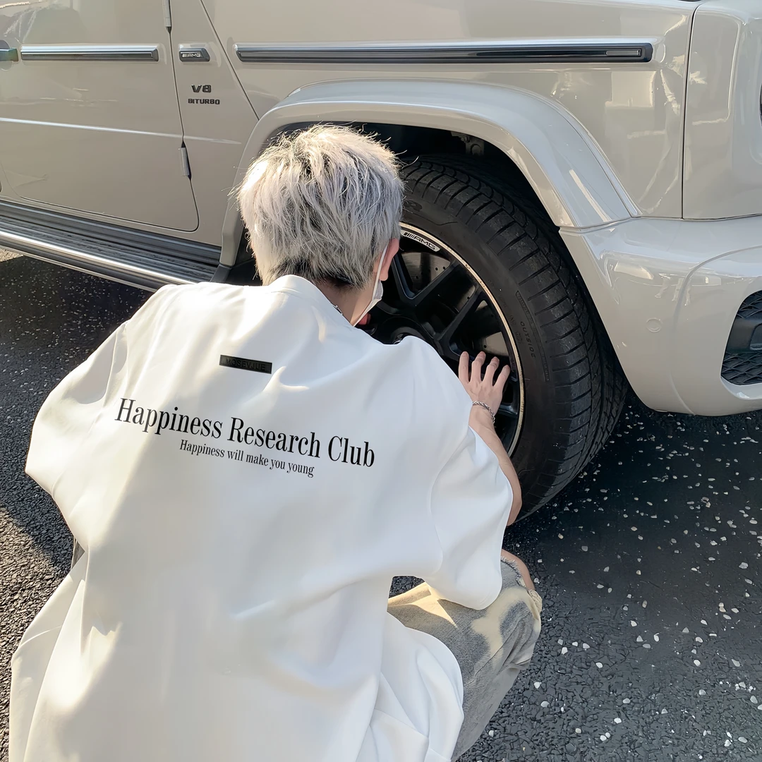 美式街头白色纯棉T恤短袖男士夏季潮牌大码重磅宽松半袖印花休闲