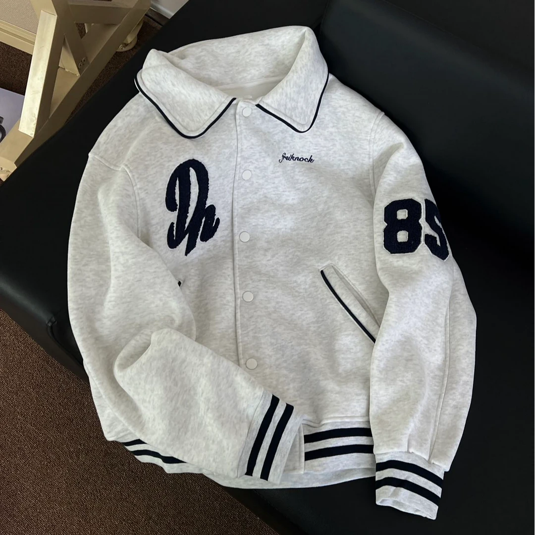 【大喜】韩系字母翻领外套