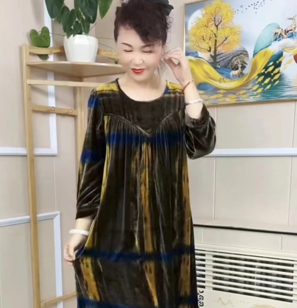 加长拼接连衣裙气质网红