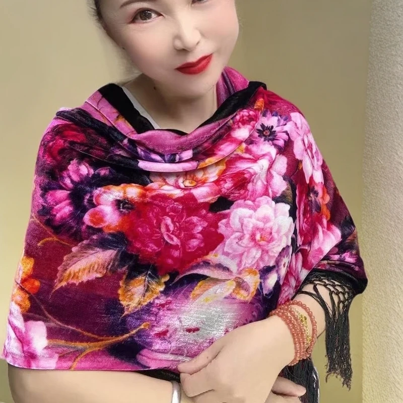 蚕丝围巾数码印花