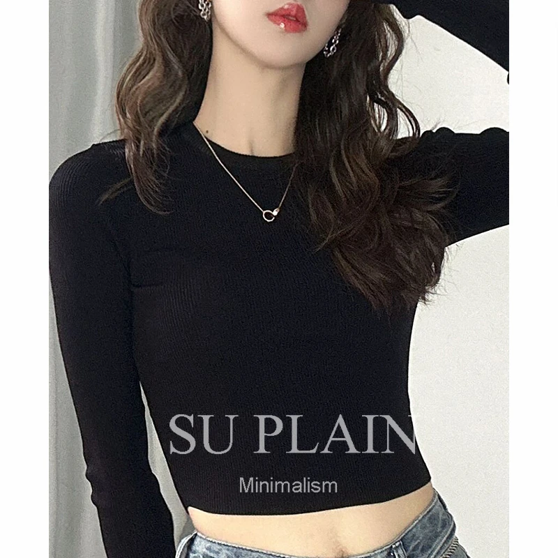 SUPLAIN/SUPLAIN修身针织长袖圆领打底衫