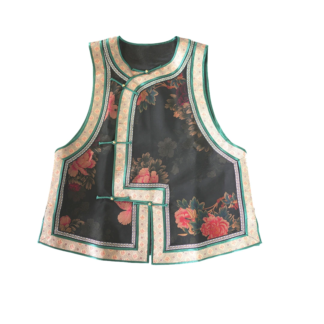 丘美【马甲】复古马甲国风无袖民族风短款