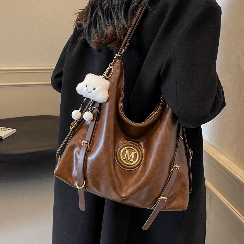 美拉德托特包包女式2024新款双肩包秋冬单肩包大容量多功能斜挎包