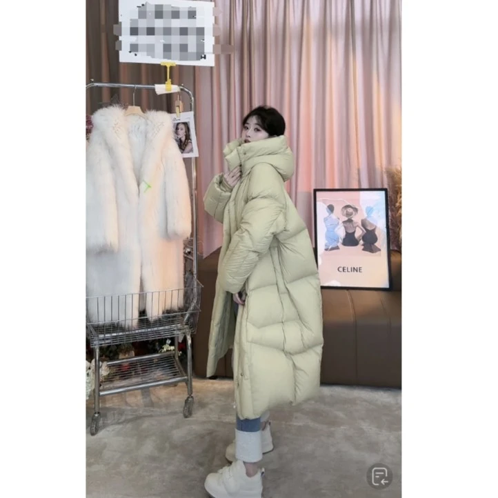 浩哥严选●大被子D3YRF6057A‘’ 90白鸭绒长款羽绒服预连帽宽松时尚