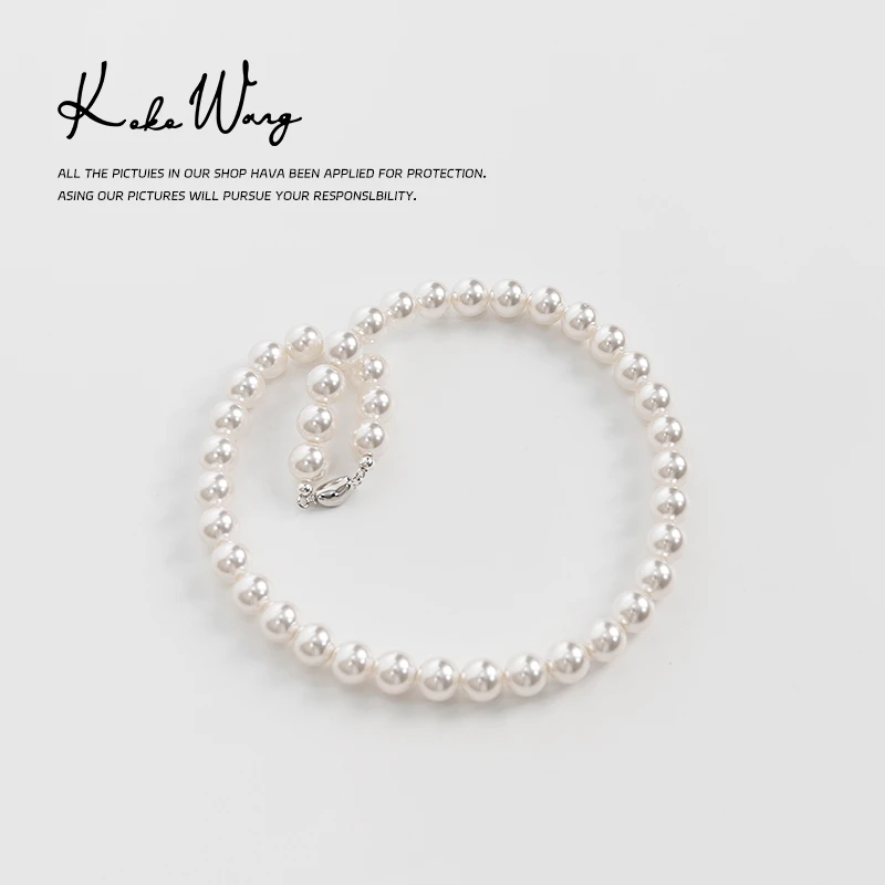 非金属仿珍珠项链 复古气质优雅减龄百搭锁骨链项链090704C11S41