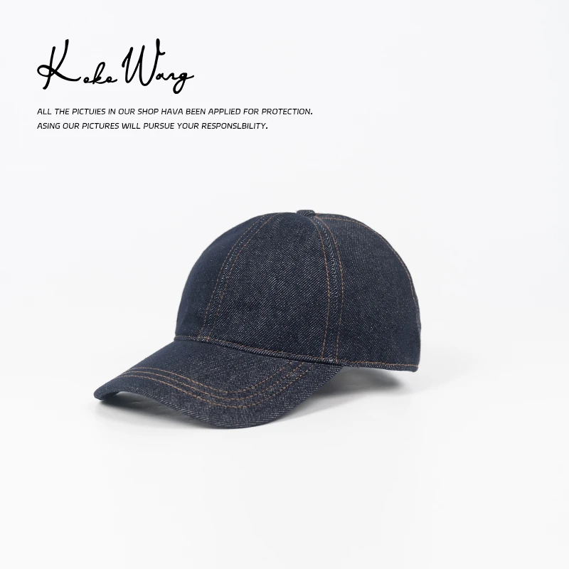 KOKO WANG韩版普洗蓝牛明线时尚休闲百搭鸭舌帽180134H01S02