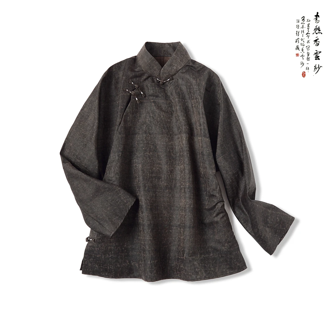 【书然瑰蜜】S245003  丝麻双宫丝新中式上衣