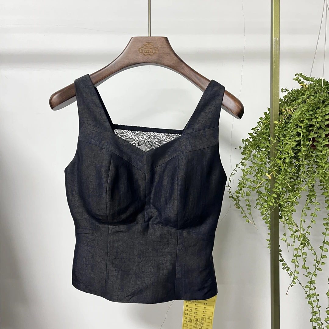 【书然瑰蜜—惜春】S33390001  香云纱 宽肩带美背内搭