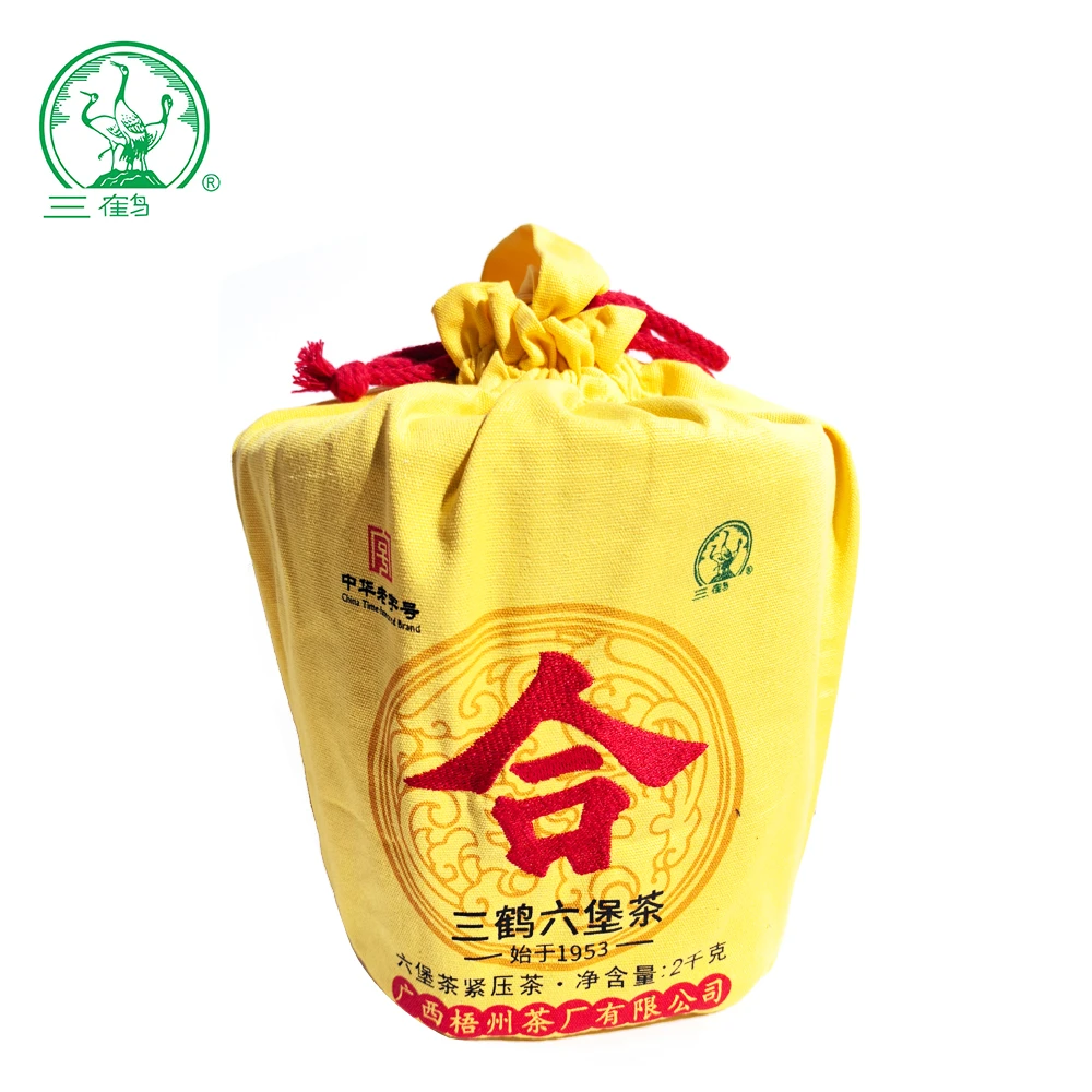 三鹤六堡茶【合】2021年特级紧压箩茶2千克广西梧州黑茶