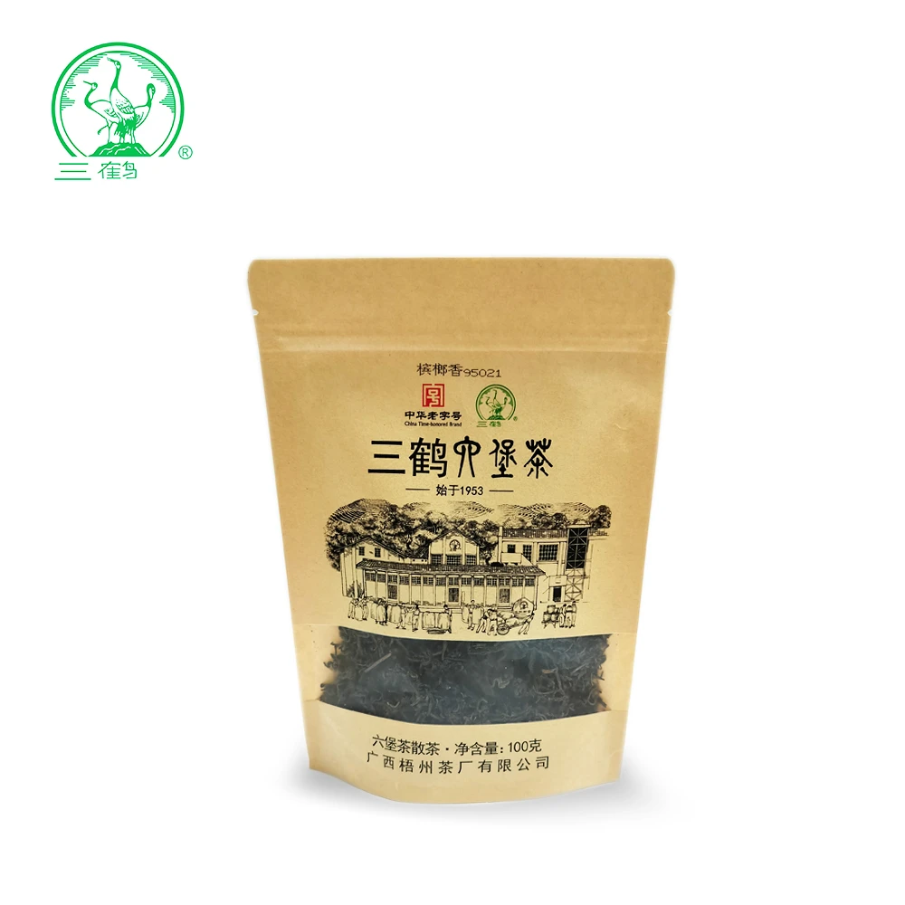 【100克分装】【95021】三鹤六堡茶2019年陈化特级