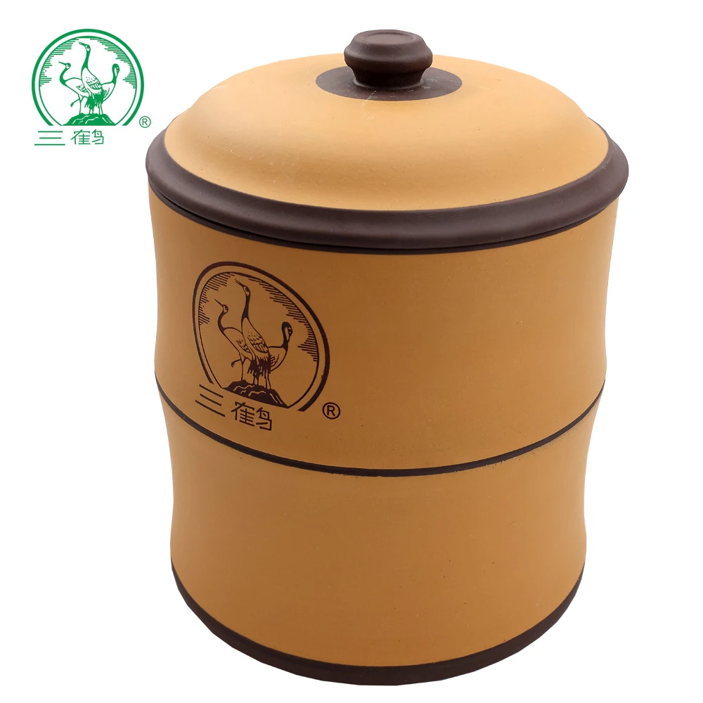 三鹤六堡茶【竹段紫砂罐 】