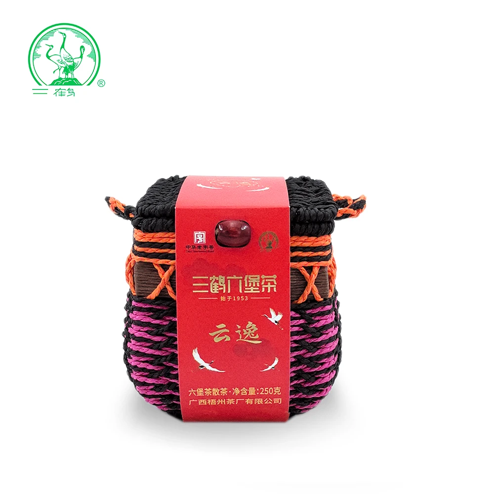 【云逸】三鹤六堡茶2020年陈化二级散茶250克篓装广西黑茶