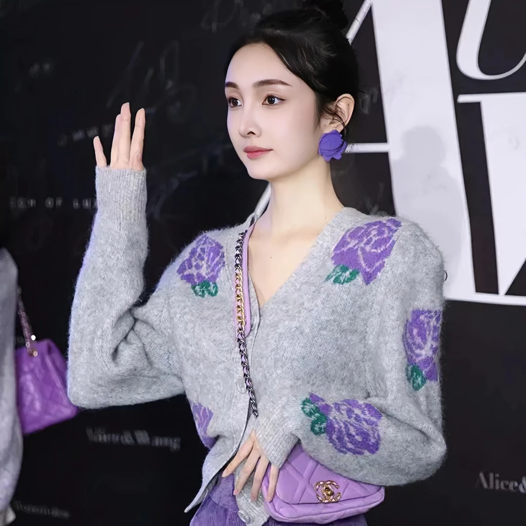 韩版气质设计百搭慵懒风V领毛衣针织衫2022秋季新款简约小众上衣