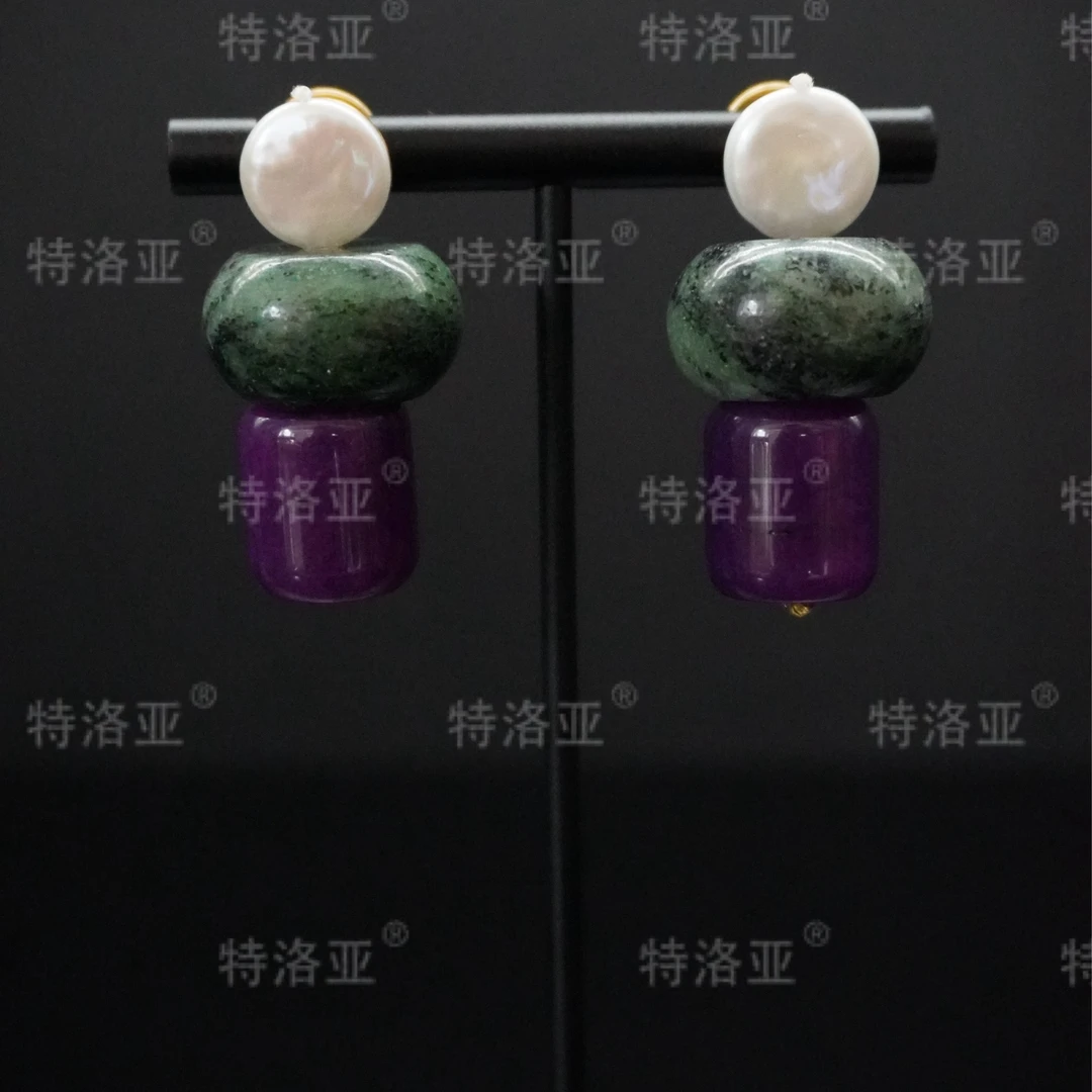 特洛亚 铜合金合成锆石耳饰 气质轻奢时尚复古百搭小众 GD183