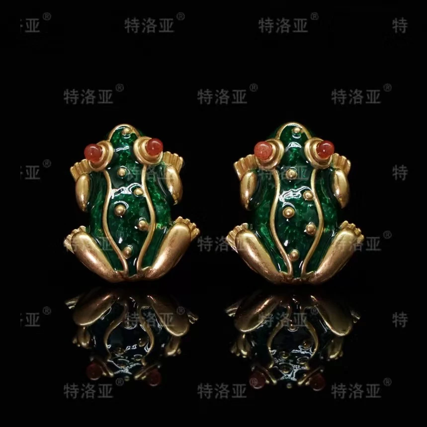 特洛亚 铜合金耳饰 气质手工复古设计师中古精致小众百搭 W338