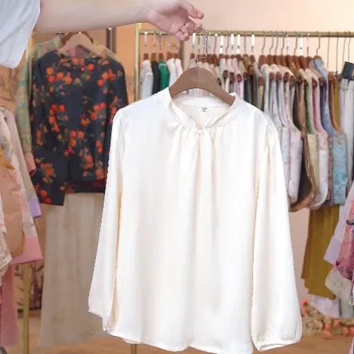 【江月令-衬衫】24年新款高级显瘦遮肉文艺衬衫气质衬衣长袖中式