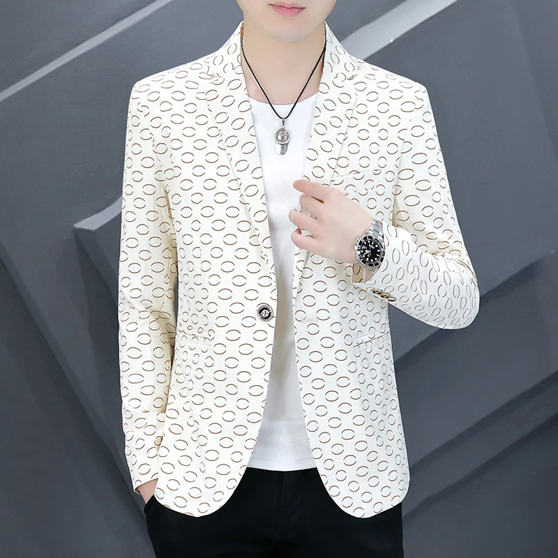 欧洲站时尚高档修身春季爆品小西装轻奢休闲潮流百搭男士西服外套