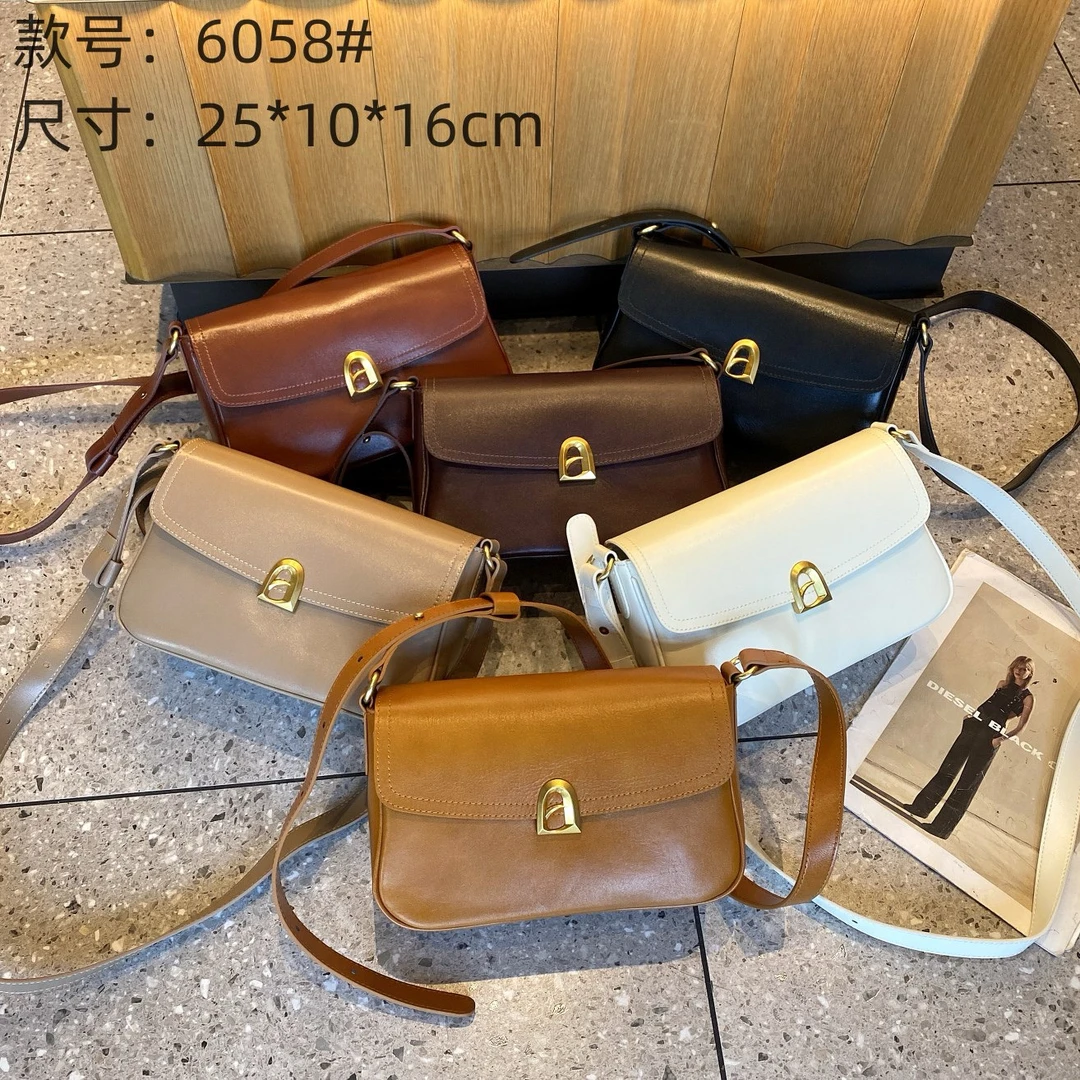 头层树膏百搭牛皮斜挎包