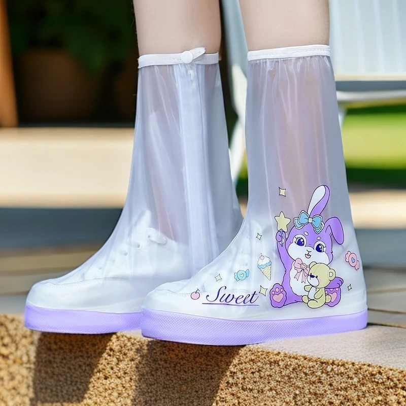 儿童防水防滑外穿雨靴宝宝学生高筒加厚防雨雨鞋套男女童时尚下雨