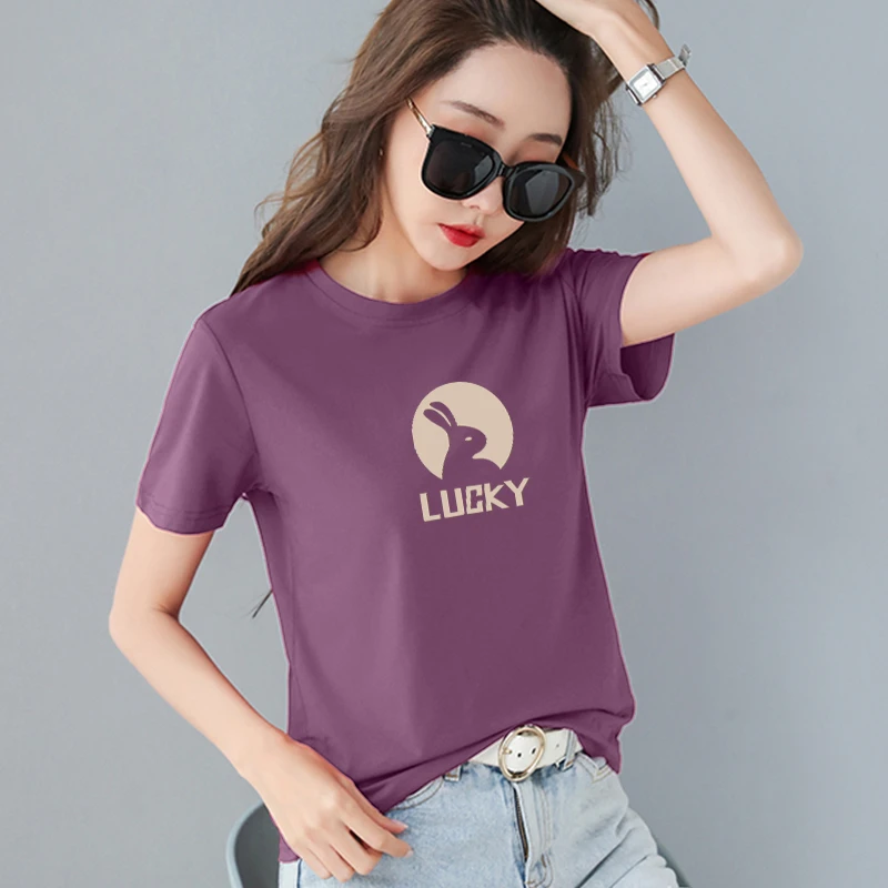 韩版圆领短袖T恤女士夏季新款显瘦洋气宽松潮流气质体恤百搭上衣