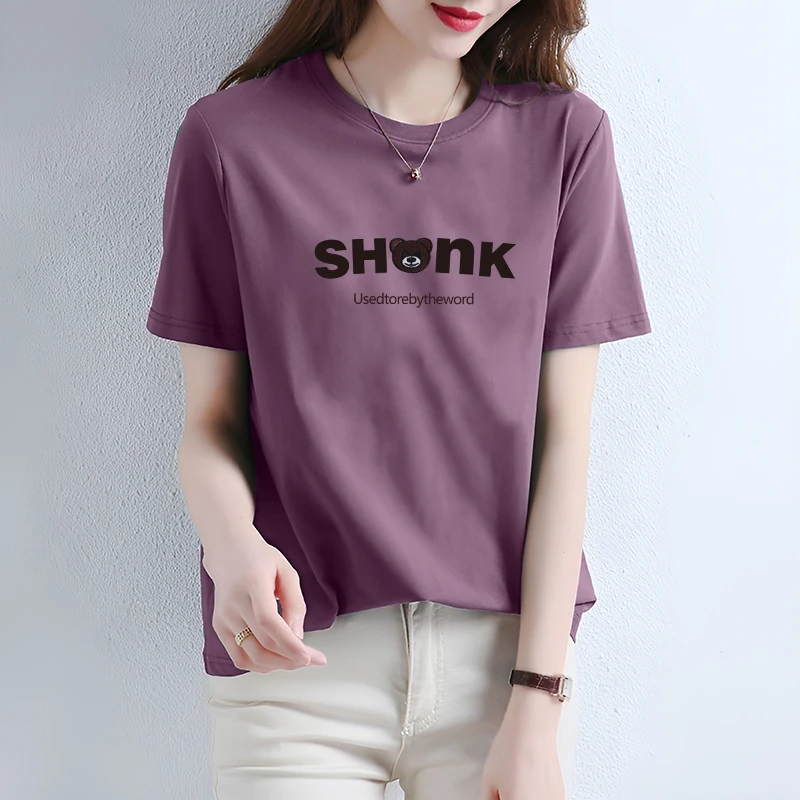 圆领冰丝小个子百搭短袖t恤气质上衣新款宽松遮肚中年妈妈打底衫