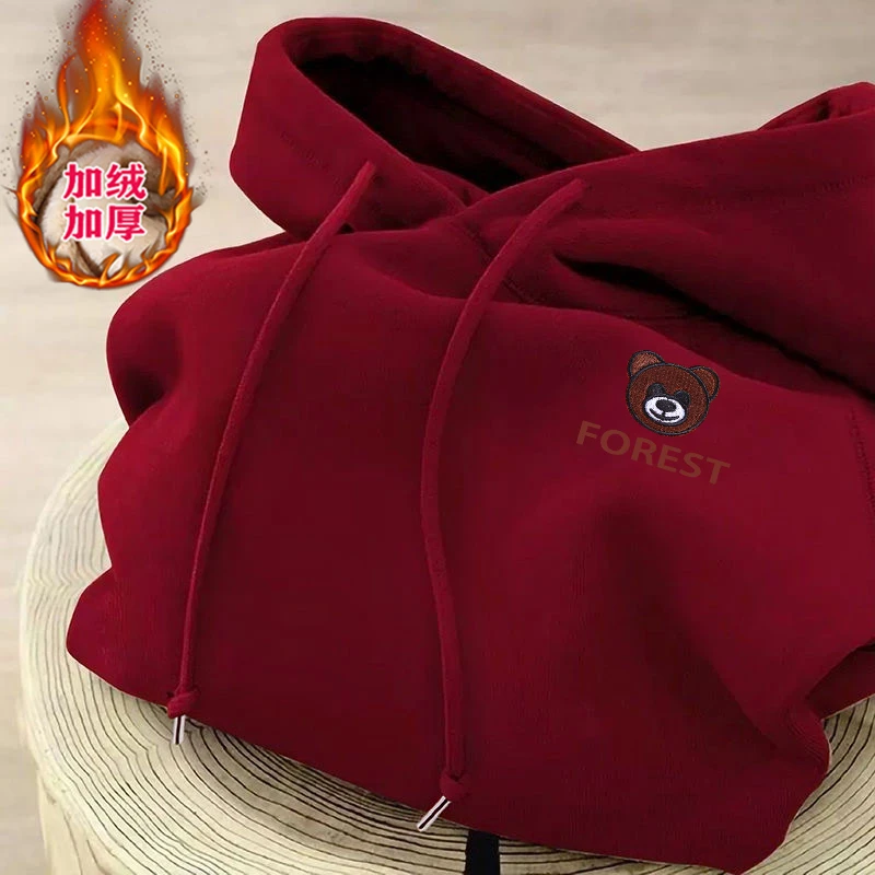 冬季卫衣女士加绒加厚连帽休闲遮肉女装中年妈妈时尚上衣外套春秋